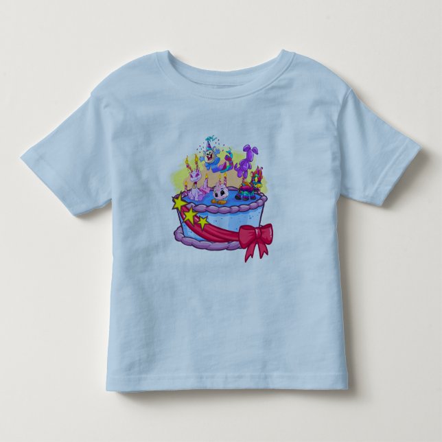 Camiseta De Bebé Tiro del grupo de la torta de cumpleaños (Anverso)