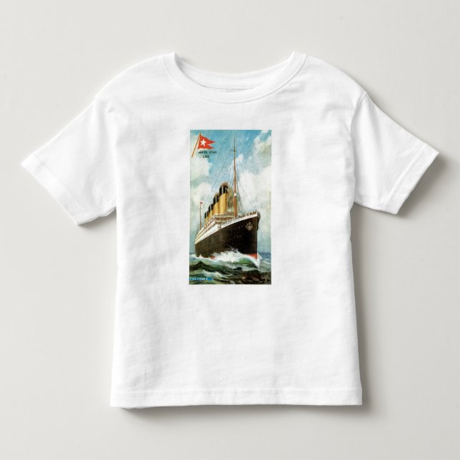 Camiseta De Bebé Titanic en Sea Toddler Ringer T (Anverso)