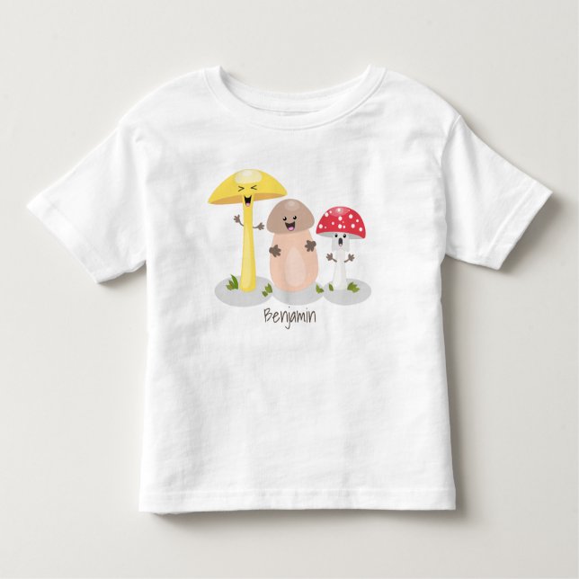 Camiseta De Bebé Toadstool de hongos de hongo de kawaii (Anverso)