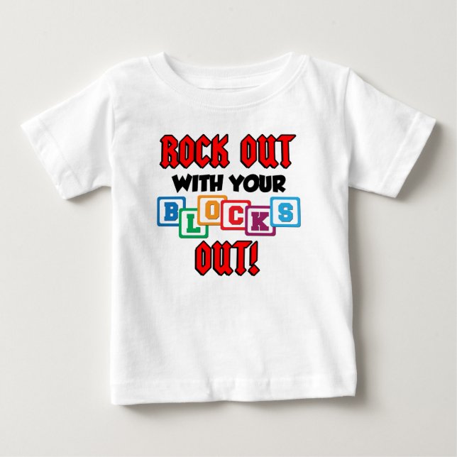Camiseta De Bebé Toca con tus bloques fuera (Anverso)