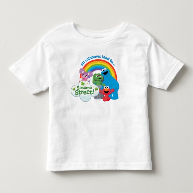 Camiseta De Bebé Todas las lluvias llevan a Plaza Sésamo (Anverso)