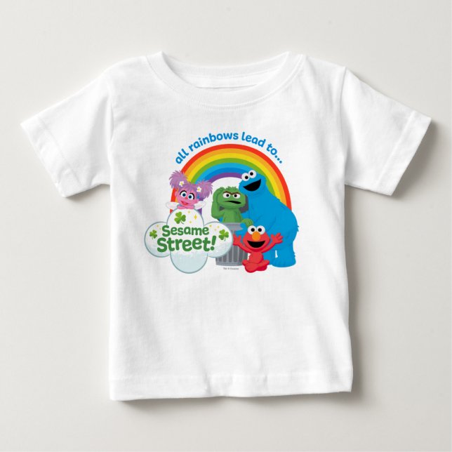 Camiseta De Bebé Todas las lluvias llevan a Plaza Sésamo (Anverso)