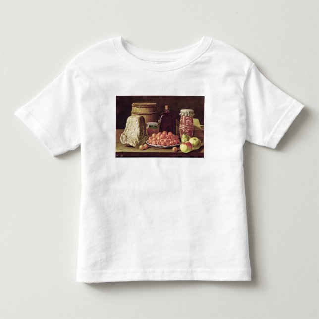 Camiseta De Bebé Todavía vida con la fruta y el queso (Anverso)