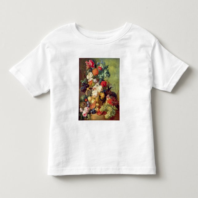 Camiseta De Bebé Todavía vida con las flores y la fruta (Anverso)