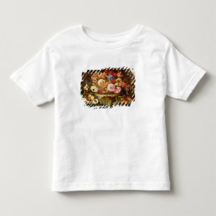 Camiseta De Bebé Todavía vida de la fruta y de una cesta de flores