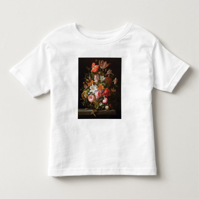 Camiseta De Bebé Todavía vida de los lirios de los rosas, tulipanes (Anverso)