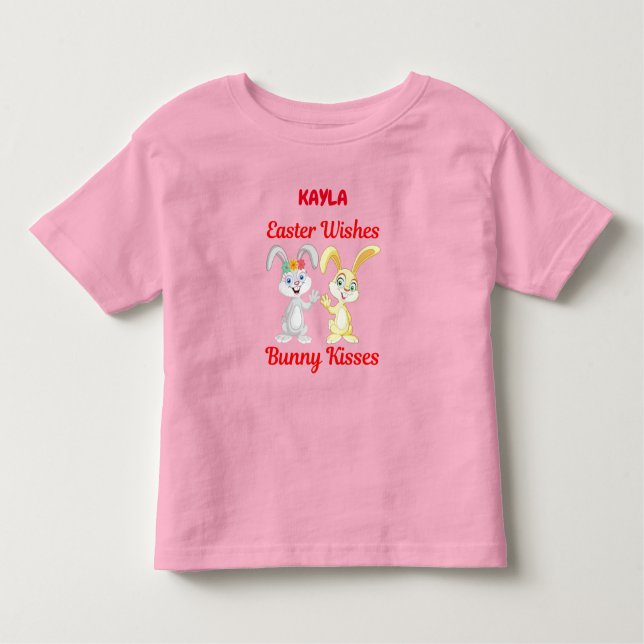 CAMISETA DE BEBÉ TODDL PERSONALIZADO "DESEOS MÁS FÁCILES, BUNNY KIS (Anverso)