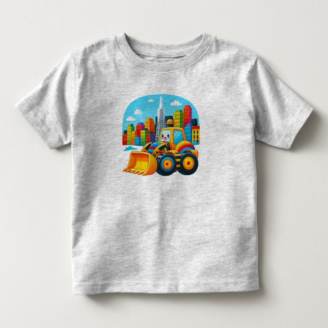Camiseta De Bebé Toddler bulldozer SF (Anverso)