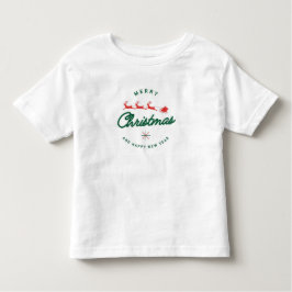 Camiseta De Bebé Toddler Christmas T-Shirt Merry Christmas & Happy 