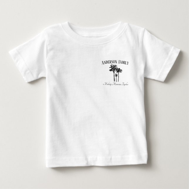 Camiseta De Bebé Toddler Family Vacation  Palm Tree Beach Trip Tee (Anverso)