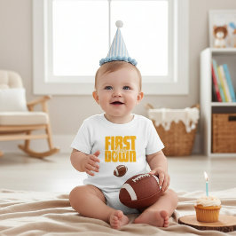 Camiseta De Bebé Toddler Football First Birthday 'First Down' Tee