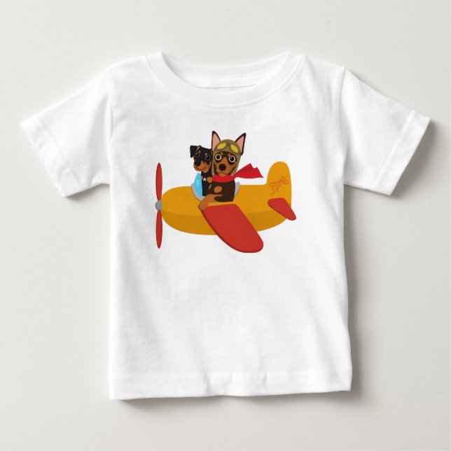 Camiseta De Bebé Toddler Hoodie, avión Min Pin (Anverso)