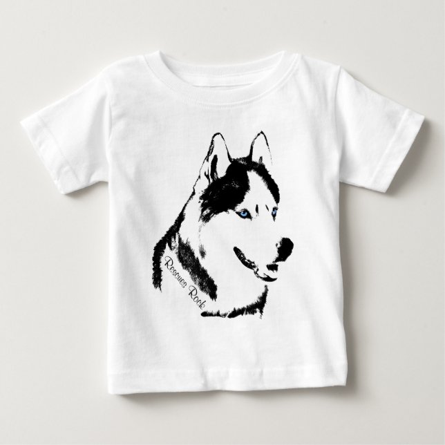 Camiseta De Bebé Toddler Husky Vestido Husky Puppy Vestores bebé (Anverso)
