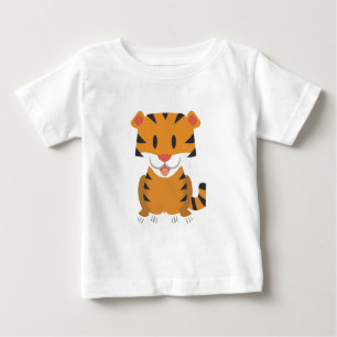 Camiseta De Bebé Toddler Long Sleeve T-Shirt with cartoon tiger