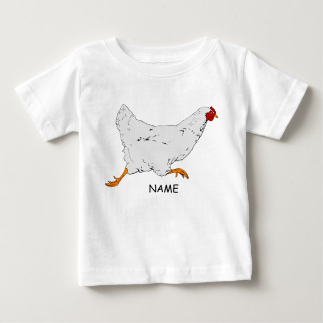 Camiseta De Bebé Toddler Ruffle Tee HEART Y RUNNNING HEN (Anverso)