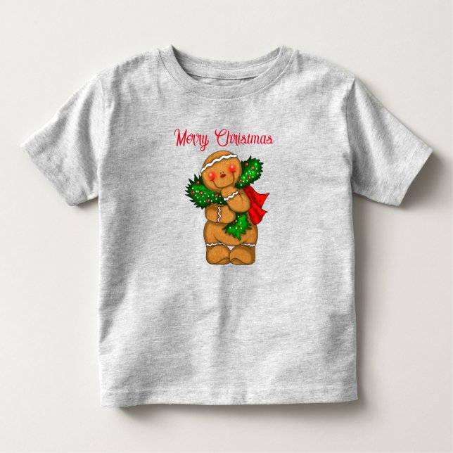 Camiseta De Bebé Toddler T-Shirt Holiday Gingerbread Persona (Anverso)