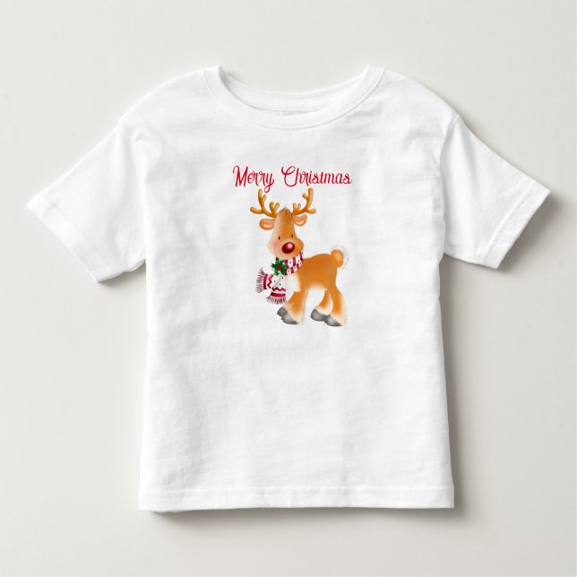Camiseta De Bebé Toddler T-Shirt Holiday Rudolph (Anverso)