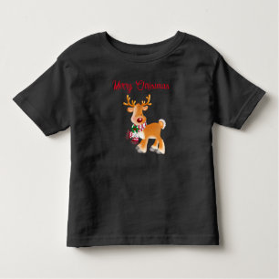 Camiseta De Bebé Toddler T-Shirt Holiday Rudolph