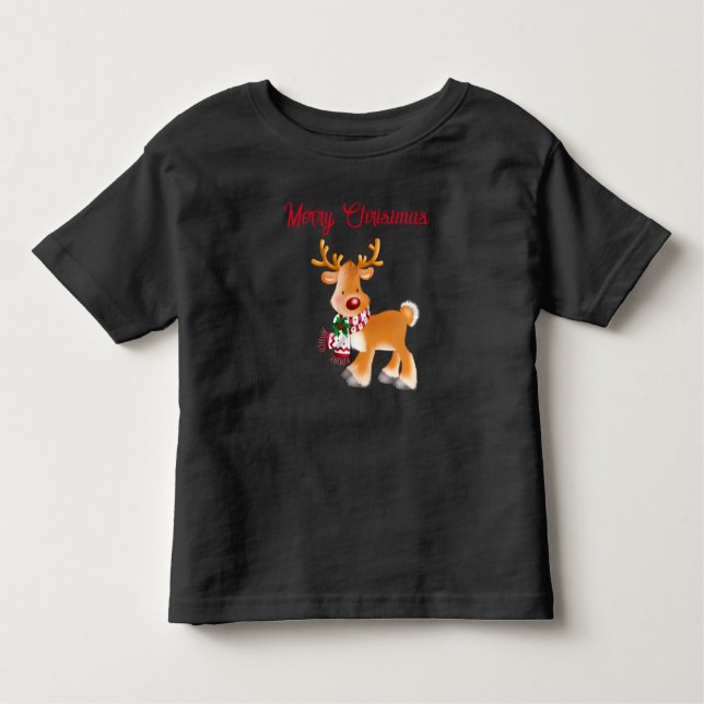 Camiseta De Bebé Toddler T-Shirt Holiday Rudolph (Anverso)