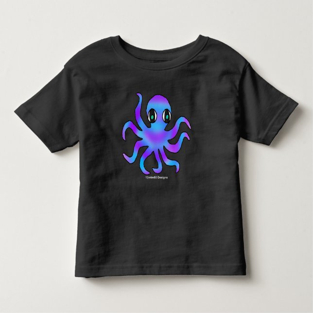 Camiseta De Bebé Toddler T-Shirt - Octopus violeta azul (v) (Anverso)
