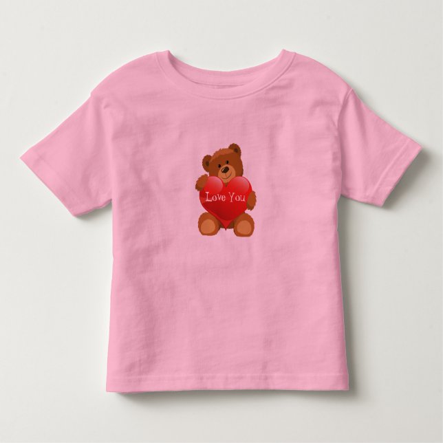 Camiseta De Bebé Toddler T-Shirt-Valentine Teddy Bear (Anverso)