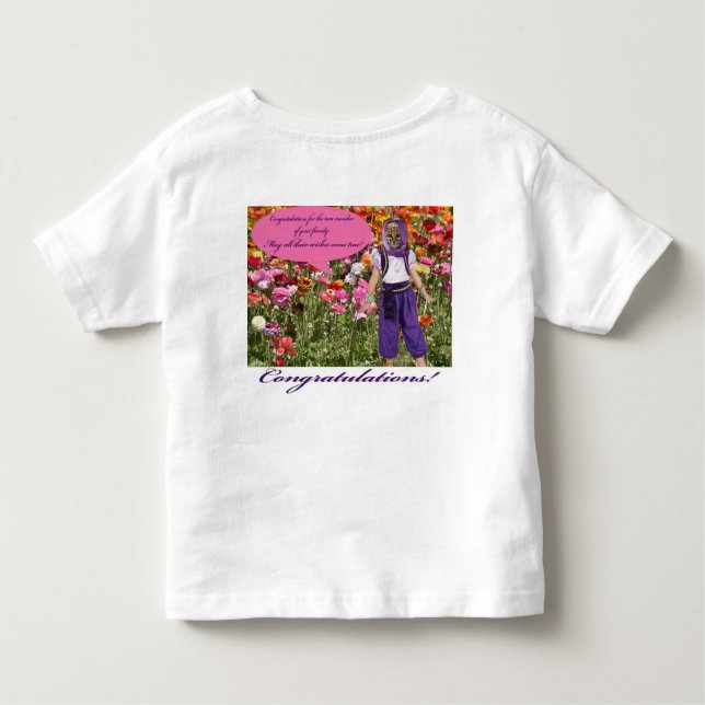 Camiseta De Bebé toddler tee. felicitaciones. ocelot/genie (Reverso)