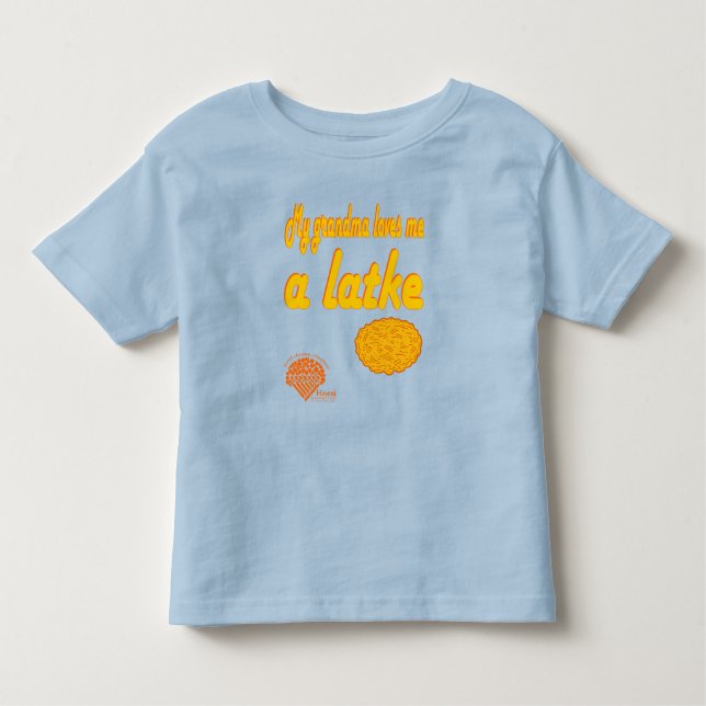 Camiseta De Bebé Toddlers' Hanukkah Shirt - "Grandma loves me..." (Anverso)