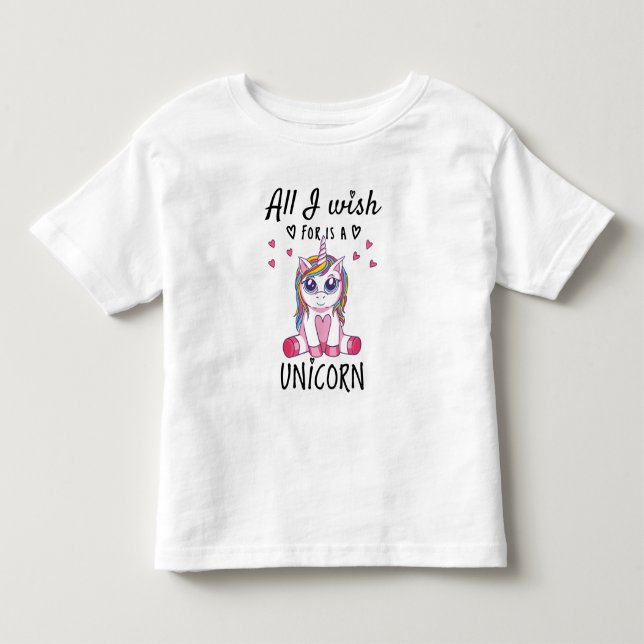 Camiseta De Bebé Todo lo que deseo es un Unicornio (Anverso)
