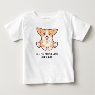 Camiseta De Bebé Todo lo que necesitas es amor y perro bebé Camiset