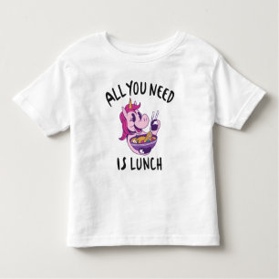 Camiseta De Bebé Todo lo que necesitas es comer.