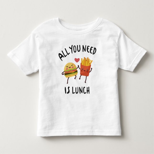 Camiseta De Bebé Todo lo que necesitas es comer. (Anverso)