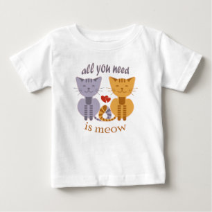 Camiseta De Bebé Todo lo que necesitas son gatos Meow de San Valent