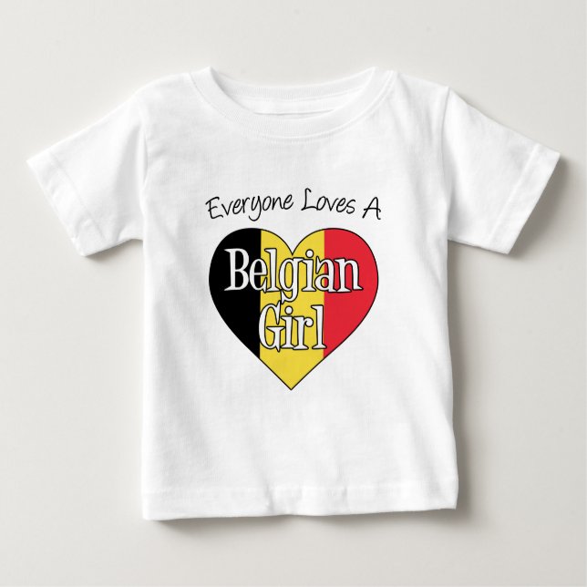 Camiseta De Bebé Todos aman a un Chica belga (Anverso)