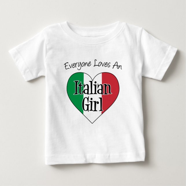 Camiseta De Bebé Todos aman a un Chica italiano (Anverso)