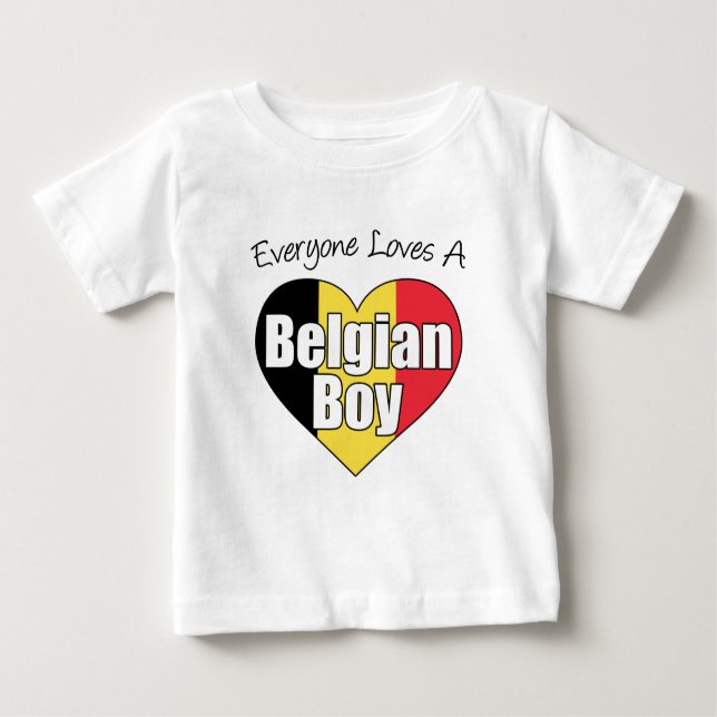 Camiseta De Bebé Todos aman a un chico belga (Anverso)