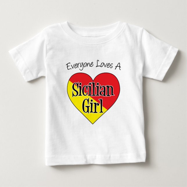 Camiseta De Bebé Todos aman al Chica siciliano (Anverso)