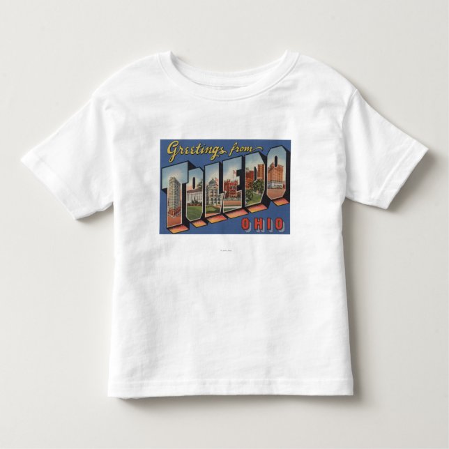 Camiseta De Bebé Toledo, letra ScenesToledo, OH de OhioLarge (Anverso)