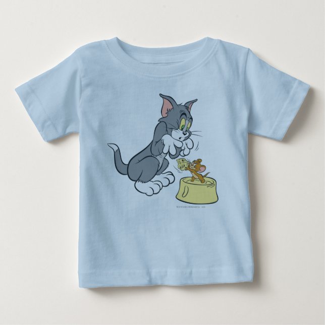 Camiseta De Bebé Tom y Jerry alimentan al gato (Anverso)