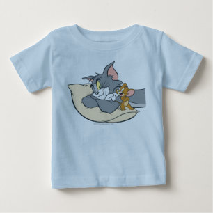 Camiseta De Bebé Tom y Jerry en la almohada