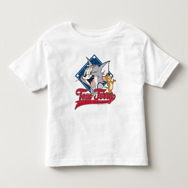 Camiseta De Bebé Tom Y Jerry | Tom Y Jerry En Diamante De Béisbol (Anverso)