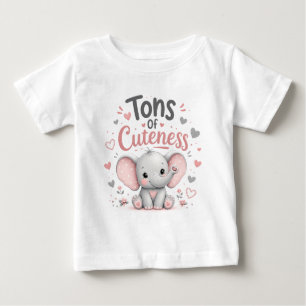 Camiseta De Bebé Toneladas De Cuteness Diseño De Elefante Bebé