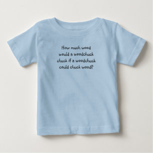 Camiseta De Bebé Tongue Twister T-Cuánto leña bebé camiseta