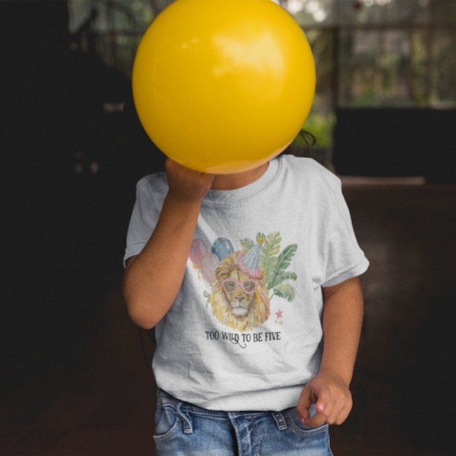 Camiseta De Bebé Too Wild to Be Five Lion Jungle Birthday (Subido por el creador)