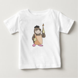Camiseta De Bebé Topo como pintor con pincel