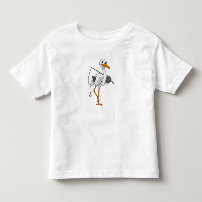 Camiseta De Bebé Tormenta como pescador con barra de pesca (Anverso)