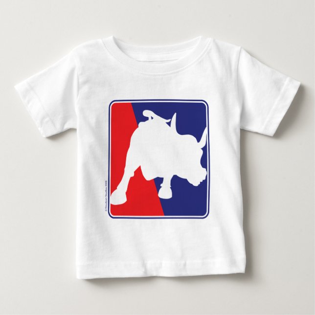 Camiseta De Bebé Toro rojo y azul de Wall Street (Anverso)