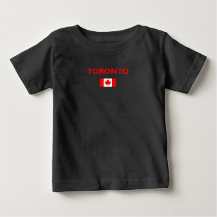 Camiseta De Bebé Toronto Canadá Bandera canadiense color oscuro