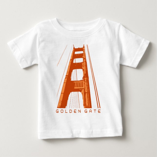 Camiseta De Bebé Torre de puente Golden Gate - naranja (Anverso)