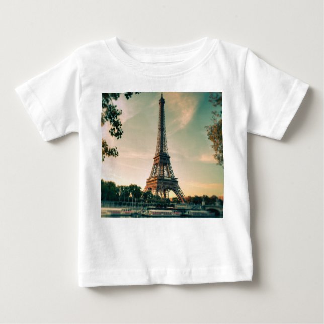 Camiseta De Bebé Torre Eiffel arrojar almohada (Anverso)
