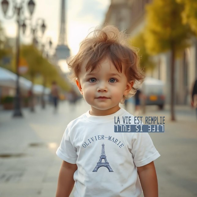 Camiseta De Bebé Torre Eiffel París personalizada (Subido por el creador)